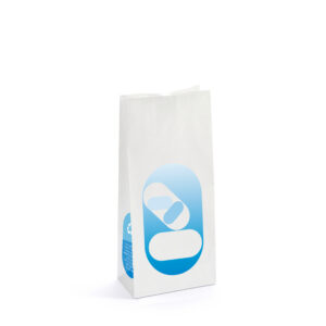 Zak papier blokbodem nr.2  100x60x240mm met duimgat 
60grs