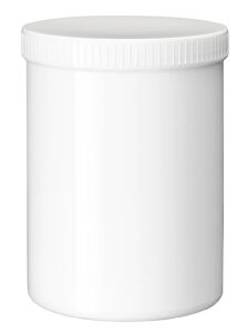 Zalfpot PLASTOBEL wit  GEDOPT  1250ml PP in kartonnen doos