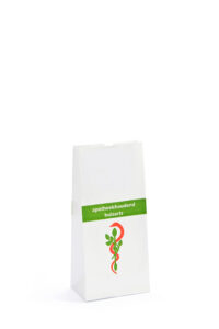 Zak papier apotheekhoudend huisarts 130x80x280mm blokbodem   rood/groen bedrukt