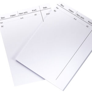 Receptpapier iter (herhaling), A6 formaat, wit papier, 80 grams, losse vellen
