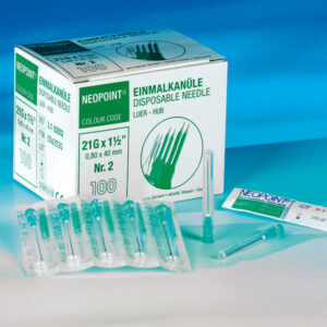 Neopoint injectienaald steriel, groen, lengte x doorsnede: 40 x 0.8 mm, Gauge: 21 G x 1 1/2