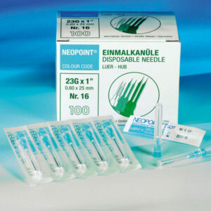 Neopoint injectienaald steriel, blauw, lengte x doorsnede: 25 x 0.6 mm, Gauge: 23 G x 1