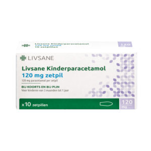 Paracetamol 120 mg zetpillen 10 stuks LIVSANE