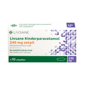 Paracetamol 240 mg zetpillen 10 stuks LIVSANE