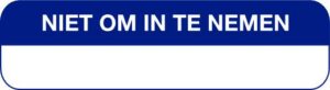 Strooketiket niet om in te nemen 750 p. rol formaat 12 x 44 mm