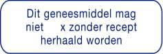 Strooketiket Dit geneesmiddel mag niet  x zonder recept herhaald worden 1.000 p. rol formaat 10 x 30 mm