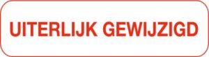 Strooketiket Uiterlijk gewijzigd 750 p. rol formaat 12 x 44 mm