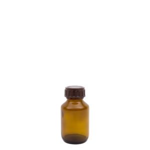 Medicijnfles bruin 60ml 28 mm gedopt