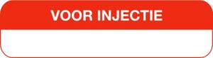 Strooketiket voor injectie 750 p. rol formaat 12 x 44 mm