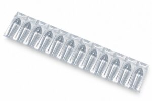 Zetpillenstrip twee zijden transparant 1,15ml, 12 vormen op strip