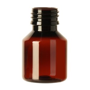 Medicijnfles PET bruin 50ml ongedopt 28MM