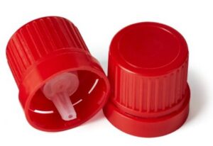 Druppeldop garantie PE  Rood 
met "verticale druppelaar"